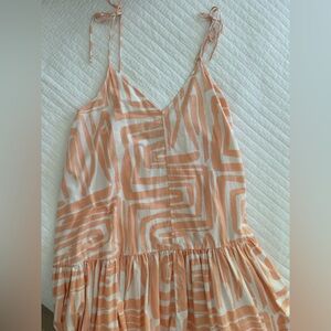 Maeve Peach and Cream Geometric Dress